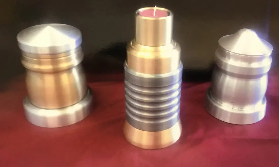 Aluminum and brass urns group